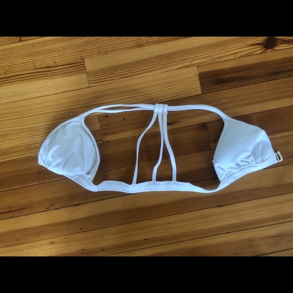 White sports bra with clasp in front - Picture 3 of 3